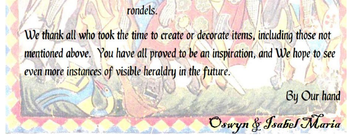 Second Heraldic Challenge winners part 1